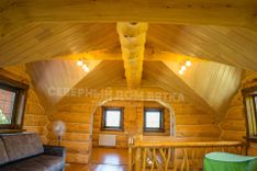 Фото проекта: Дом-баня из кедра в г. Серпухов Рубленная деревянная баня  "10х10,5" в диком стиле из бревна 360-380мм 
